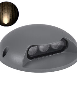 GloboStar® GLOBOSTAR® STEP-LUNA 90622 Αρχιτεκτονικό Φωτιστικό Διαδρόμου/Σκαλοπατιού LED 3W 330lm 10° DC 24V Αδιάβροχο IP65 Θερμό Λευκό 2700K Dimmable - Γκρι Ανθρακί - Φ12 x Υ3cm - 3 Χρόνια Εγγύηση