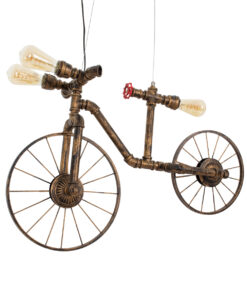 GloboStar® GLOBOSTAR® SWIFTWALKER 00660 Vintage Κρεμαστό Φωτιστικό Οροφής με Ντουί 3 x E27 AC 220-240V IP20 - Χάλκινο & Κόκκινο - Μ85 x Π29.5 x Υ55cm