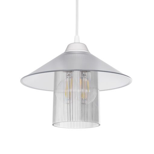 GloboStar® GLOBOSTAR® PROMO 203-0088 Μοντέρνο Κρεμαστό Φωτιστικό Οροφής με Ντουί 1 x E27 AC 220-240V IP20 - Λευκό - Μ25.5 x Π25.5 x Υ20cm