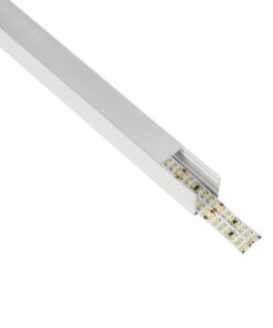 GloboStar® GLOBOSTAR® ALP-LINEAR GLOWTRACK 61796-3M Επιφανειακό Προφίλ Αλουμινίου με Λευκό Γαλακτερό Πατητό Κάλυμμα για Ταινίες LED IP20 - Λευκό Ματ - Μ300 x Π2 x Υ2cm - Πακέτο 5 Τεμαχίων