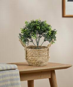 GloboStar® Artificial Garden PAROS 20275 Διακοσμητικό Πλεκτό Καλάθι - Κασπώ Γλάστρα - Flower Pot Μπεζ Φ19cm x Υ15cm 17 b57c73 20387 20275