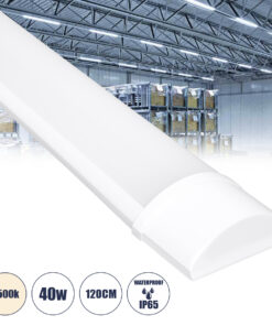 GloboStar® GloboStar® 60159 LED Γραμμικό Βιομηχανικό Φωτιστικό Tri-Proof 120cm 40W 3727lm 120° AC 220-240V Αδιάβροχο IP65 Μ120 x Π7.5 x Υ2.5cm Φυσικό Λευκό 4500K - 2 Χρόνια Εγγύηση