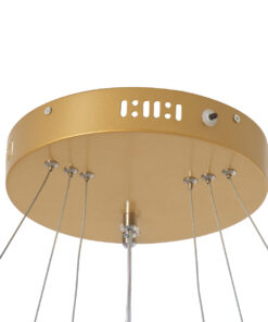 GLOBOSTAR® DIAMOND TRIO 61137-DECO Μοντέρνο Κρεμαστό Φωτιστικό Οροφής LED 100W 12123lm 360° AC 220-240V IP20 Ρυθμιζόμενο Λευκό CCT με Χειριστήριο από 2700K έως 6000K Dimmable - Lumileds SMD Chip - Χρυσό Βούρτσας - Μ25 x Π40 x Υ60cm - 3 Χρόνια Εγγύηση 22 b5aea8 61137 8