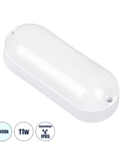 GloboStar® GloboStar® HOMIE 61000 LED Πλαφονιέρα Οροφής - Τοίχου Οβάλ 11W 960lm 150° AC 220-240V Αδιάβροχο IP65 Μ17 x Π7 x Υ4.5cm Ψυχρό Λευκό 6000K - 3 Years Warranty
