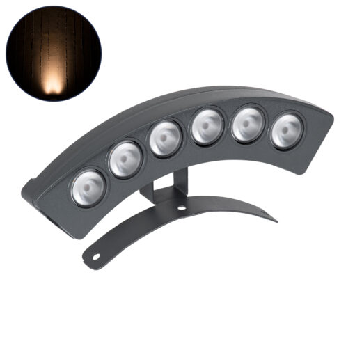 GloboStar® GLOBOSTAR® TREELIGHT-PLANTE 90455 Κυρτή Μπάρα Φωτισμού Wall Washer για Φυτά - Δέντρα LED 6W 630lm 15° DC 24V Αδιάβροχο IP65 Πορτοκαλί 2200K Dimmable - Γκρι Ανθρακί - Μ17.5 x Π4.5 x Υ8cm - 3 Χρόνια Εγγύηση