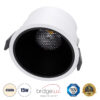GloboStar® GloboStar® PLUTO-B 60258 Χωνευτό LED Spot Downlight TrimLess Φ10.4cm 15W 1950lm 38° AC 220-240V IP20 Φ10.4 x Υ6.5cm - Στρόγγυλο - Λευκό με Μαύρο Κάτοπτρο & Anti-Glare HoneyComb - Φυσικό Λευκό 4500K - Bridgelux COB - 5 Years Warranty