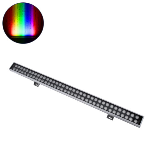 GloboStar® GLOBOSTAR® WASHER-GAIA 90216 Μπάρα Φωτισμού Wall Washer LED 144W 12240lm 10° DC 24V Αδιάβροχο IP67 Πολύχρωμο RGBW DMX512 Dimmable - Ασημί - Μ100 x Π7.3 x Υ4.3cm - 3 Χρόνια Εγγύηση
