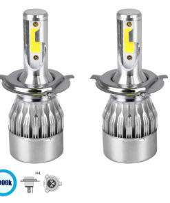 GloboStar® GLOBOSTAR® LEDKITC6 82002 Λάμπα H4 LED 24W/48W 3600lm/7200lm 360° DC 12-24V Αδιάβροχο IP65 Ψυχρό Λευκό 6000K - CREE COB Chip - Μ3.5 x Π3.5 x Υ9.5cm - Πακέτο 2 Τεμαχίων - 1 Χρόνο Εγγύηση