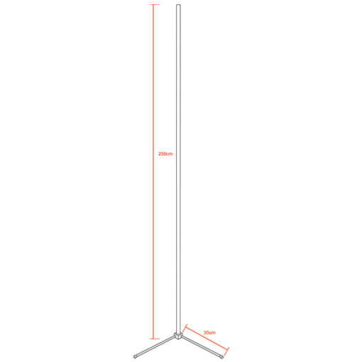 GloboStar® Μοντέρνο Minimal Επιδαπέδιο Μαύρο Φωτιστικό 250cm LED 50 Watt με Ασύρματο Χειριστήριο Αφής 2.4G RF & Dimmer RGBW+WW Πολύχρωμο - Ψυχρό - Ημέρας - Θερμό GloboStar ALIEN Design GLOBO-250-9