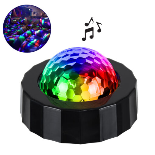 GloboStar® GloboStar® 81844 Φορητό Διακοσμητικό Φωτιστικό Ειδικών Φωτορυθμικών Εφέ PARTY Disco LED 3W DC 5V 300mAh Επαναφορτιζόμενο - Sound Activated - Καλώδιο Τροφοδοσίας USB - Βάση με Μαγνήτη - Πολύχρωμo RGB IP20 Μ7.5 x Π7.5 x Υ4.5cm