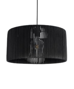 GloboStar® GLOBOSTAR® KYCLOS 203-0048 Boho Κρεμαστό Φωτιστικό Οροφής με Ντουί 1 x E27 AC 220-240V IP20 - Μαύρο - M40 x Π40 x Υ25.5cm