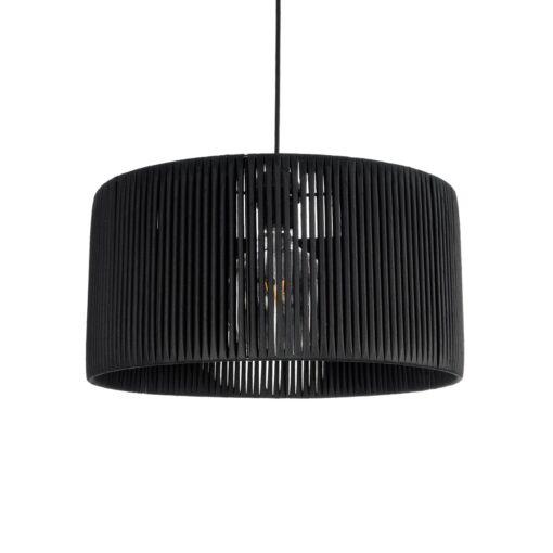 GloboStar® GLOBOSTAR® KYCLOS 203-0048 Boho Κρεμαστό Φωτιστικό Οροφής με Ντουί 1 x E27 AC 220-240V IP20 - Μαύρο - M40 x Π40 x Υ25.5cm