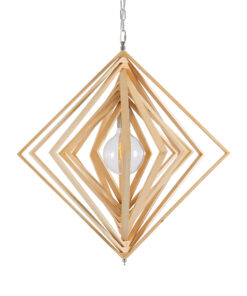 GloboStar® GLOBOSTAR® OCTAVE 01431 Μοντέρνο Κρεμαστό Φωτιστικό Οροφής με Ντουί 1 x E27 AC 220-240V IP20 - Μπεζ - Μ64 x Π64 x Y66cm