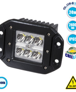 Alternative view of GloboStar® 85441 PRO Series Χωνευτός Προβολέας Εργασίας - Working Light για Αυτοκίνητα & Φορτηγά LED CREE XBD 24W 2400lm DC 10-30V Αδιάβροχο IP65 Ψυχρό Λευκό 6000K