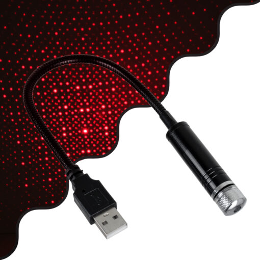 GloboStar® GloboStar® 81846 Διακοσμητικό Φωτιστικό Ειδικών Φωτορυθμικών Εφέ PARTY Disco LASER DC 5V με Καλώδιο Τροφοδοσίας USB Κόκκινο IP20 Μ1.4 x Π1.4 x Υ27cm