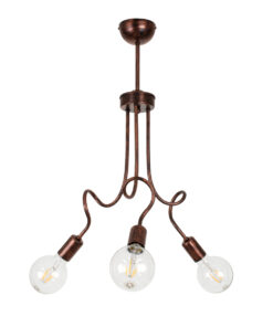 GloboStar® GloboStar® ASPECT 00788 Μοντέρνο Φωτιστικό Οροφής Πλέγμα Τρίφωτο 3 x E27 IP20 Χάλκινο Μέταλλο - Μ42 x Π42 x Υ60cm