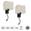 GloboStar® GloboStar® ROULETTE-S 61382 Μοντέρνο Φωτιστικό Τοίχου - Απλίκα Ξενοδοχείου Bed Side LED 3W 360lm & 1 x E27 36° & 360° AC 220-240V - Reading Up/Down Light - Φορτιστής USB 3A - Μ17 x Π20 x Υ37cm - Φυσικό Λευκό 4500K - Μαύρο με Μπεζ Καπέλο - Σετ 2 Τεμαχίων