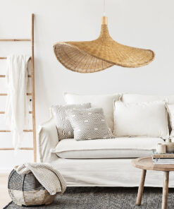 GLOBOSTAR® CUBA 01717 Boho Κρεμαστό Φωτιστικό Οροφής με Ντουί 1 x E27 AC 220-240V IP20 - Μπεζ - Μ43 x Π43 x Υ30cm 25 bbb691 post 23