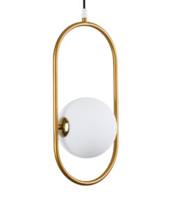 GloboStar® GLOBOSTAR® HAMBURG 00590 Μοντέρνο Κρεμαστό Φωτιστικό Οροφής με Ντουί 1 x G9 AC 220-240V IP20 - Χρυσό & Λευκό - Μ20 x Π15 x Υ40cm