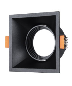 GloboStar® GloboStar® ALPHA 77833 Χωνευτό Κινούμενο Τετράγωνο Σποτ Οροφής για Λάμπα MR16/GU10 - IP20 - Χυτό Αλουμίνιο - Μ9 x Π9 x Υ4.5cm - Μαύρο - 5 Χρόνια Εγγύηση