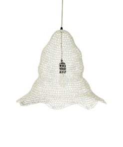 GloboStar® GLOBOSTAR® KENTUCKY 01889 Vintage Κρεμαστό Φωτιστικό Οροφής με Ντουί 1 x E27 AC 220-240V IP20 - Λευκό - Μ50 x Π50 x Υ48cm