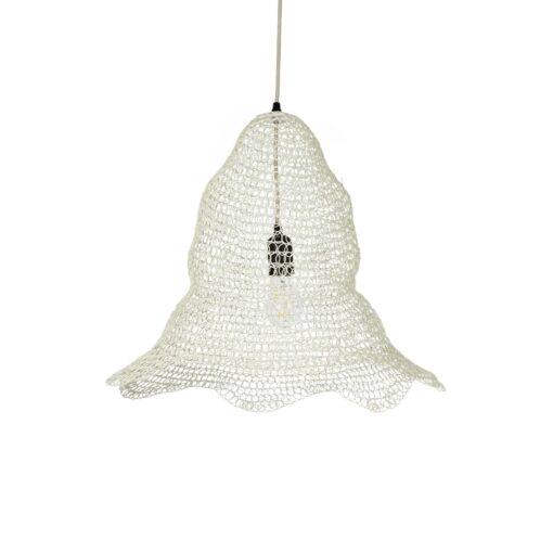 GloboStar® GLOBOSTAR® KENTUCKY 01889 Vintage Κρεμαστό Φωτιστικό Οροφής με Ντουί 1 x E27 AC 220-240V IP20 - Λευκό - Μ50 x Π50 x Υ48cm