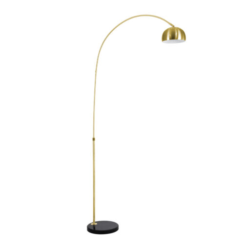 GloboStar® GloboStar® PRAGUE 00991 Μοντέρνο Επιδαπέδιο Φωτιστικό Μονόφωτο 1 x E27 IP20 Χρυσό Μέταλλο με Μαύρο Μάρμαρο - Μ90 x Π29.5 x Υ180cm