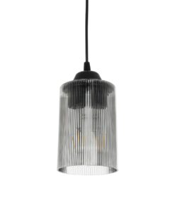 GloboStar® GLOBOSTAR® TORUS 203-0063 Μοντέρνο Κρεμαστό Φωτιστικό Οροφής με Ντουί 1 x E27 AC 220-240V IP20 - Μαύρο & Μαύρο Φιμέ - Μ10.5 x Π10.5 x Υ18.5cm