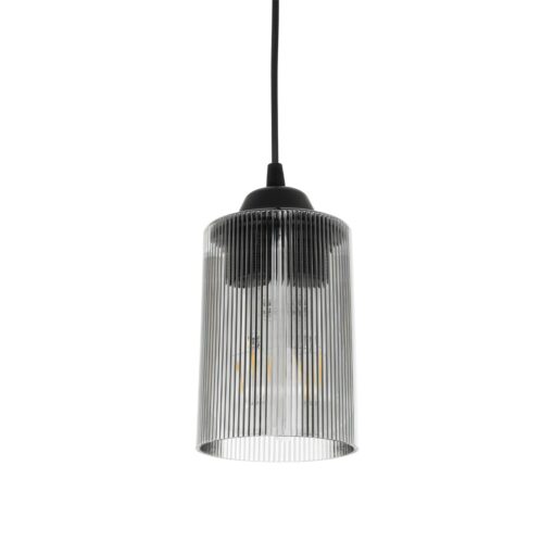 GloboStar® GLOBOSTAR® TORUS 203-0063 Μοντέρνο Κρεμαστό Φωτιστικό Οροφής με Ντουί 1 x E27 AC 220-240V IP20 - Μαύρο & Μαύρο Φιμέ - Μ10.5 x Π10.5 x Υ18.5cm