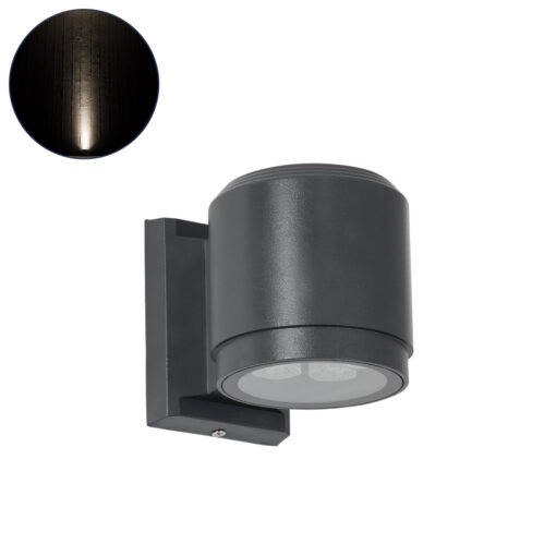 GloboStar® GloboStar® WALLLIGHT-SONA 90482 Φωτιστικό Τοίχου - Απλίκα LED 12W 1140lm 5° DC 24V Αδιάβροχο IP67 Μ9.5 x Π13 x Υ11cm Φυσικό Λευκό 4500K - Γκρι Ανθρακί - 3 Years Warranty