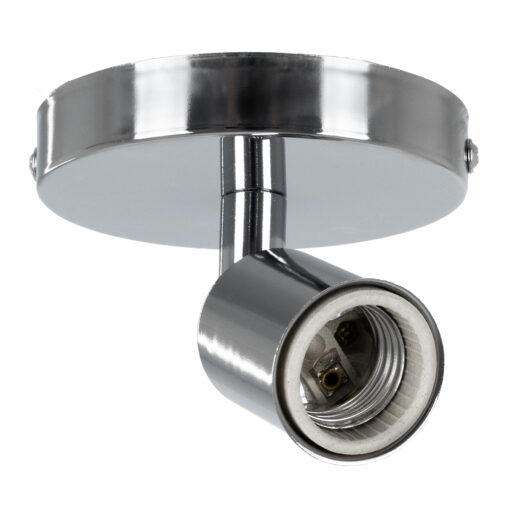 GloboStar® GloboStar® SARA 00844 Μοντέρνο Φωτιστικό Οροφής Σποτ Μονόφωτο 1 x E27 IP20 Ασημί Μέταλλο - Μ10 x Π10 x Υ10.3cm