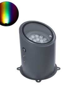 GloboStar® GloboStar® FLOOD-MILO 90739 Κινούμενος Προβολέας - Σποτ Φωτισμού Wall Washer για Φωτισμό Κτιρίων LED 24W 2040lm 10° DC 24V Αδιάβροχο IP67 Φ22 x Υ30cm RGBW DMX512 - Γκρι Ανθρακί - 3 Χρόνια Εγγύηση