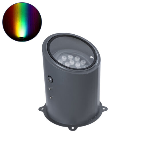 GloboStar® GloboStar® FLOOD-MILO 90739 Κινούμενος Προβολέας - Σποτ Φωτισμού Wall Washer για Φωτισμό Κτιρίων LED 24W 2040lm 10° DC 24V Αδιάβροχο IP67 Φ22 x Υ30cm RGBW DMX512 - Γκρι Ανθρακί - 3 Χρόνια Εγγύηση