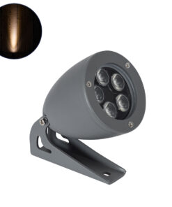 GloboStar® GLOBOSTAR® TREELIGHT-TREESPO 90468 Σποτ Φωτισμού για Φυτά - Δέντρα LED 12W 1260lm 15° DC 24V Αδιάβροχο IP67 Πορτοκαλί 2200K Dimmable - Γκρι Ανθρακί - Μ9 x Π11 x Υ9cm - 3 Χρόνια Εγγύηση