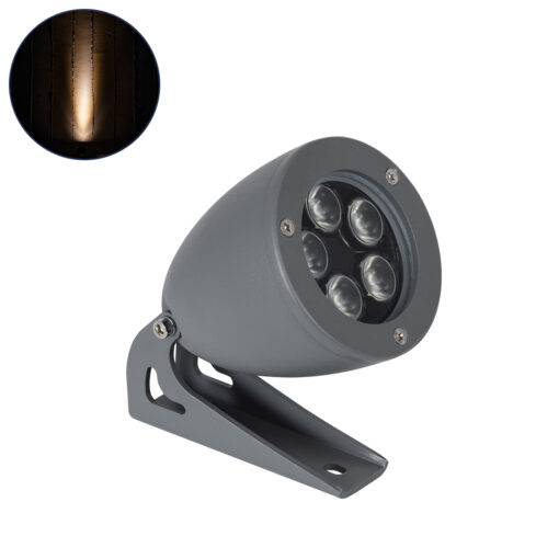 GloboStar® GLOBOSTAR® TREELIGHT-TREESPO 90468 Σποτ Φωτισμού για Φυτά - Δέντρα LED 12W 1260lm 15° DC 24V Αδιάβροχο IP67 Πορτοκαλί 2200K Dimmable - Γκρι Ανθρακί - Μ9 x Π11 x Υ9cm - 3 Χρόνια Εγγύηση