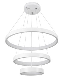 GLOBOSTAR® NEMESIS TRIO 61168-DECO Μοντέρνο Κρεμαστό Φωτιστικό Οροφής LED 100W 12123lm 360° AC 220-240V IP20 Ρυθμιζόμενο Λευκό CCT με Χειριστήριο από 2700K έως 6000K Dimmable - Lumileds SMD Chip - Λευκό - Μ25 x Π40 x Υ60cm - 3 Χρόνια Εγγύηση 19 beeeee 61168 4