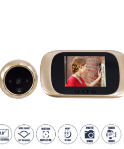 GloboStar® GloboStar® 86068 Επαναφορτιζόμενη Ψηφιακή Έξυπνη Camera Εξώπορτας 90° Μοιρών με Έγχρωμη Οθόνη 2.8