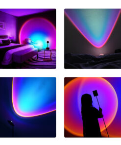 GloboStar® 00812 Επιτραπέζιο Φωτιστικό Πορτατίφ LED 12W -lm 180° DC 5V IP20 Μπλε - Μωβ - Ροζ RAINBOW EFFECT Μαύρο Μέταλλο με Διάφανο Πλαστικό - Μ10 x Π10 x Υ26.5cm - 2 Xρόνια Εγγύηση 20 blue rainbow