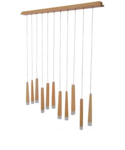 GloboStar® GLOBOSTAR® CALISTA 10001254 Μοντέρνο Κρεμαστό Φωτιστικό Οροφής με Ντουί 11 x G4 AC 220-240V IP20 - Μπεζ - Μ120 x Π8 x Υ33cm