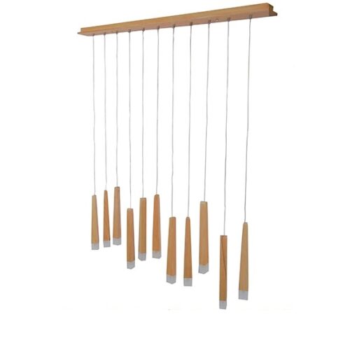 GloboStar® GLOBOSTAR® CALISTA 10001254 Μοντέρνο Κρεμαστό Φωτιστικό Οροφής με Ντουί 11 x G4 AC 220-240V IP20 - Μπεζ - Μ120 x Π8 x Υ33cm