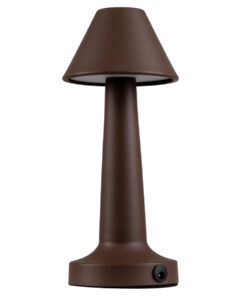 GloboStar® GloboStar® MOLLY 76519 Επαναφορτιζόμενο Επιτραπέζιο Φωτιστικό Πορτατίφ LED 1.5W 105lm 120° DC 5V IP44 Θερμό Λευκό 2700K Dimmable Καφέ Αλουμίνιο - Μ10 x Π10 x Υ23cm - 2 Xρόνια Εγγύηση