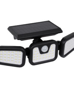 GloboStar® GloboStar® 85713 Αυτόνομος Ηλιακός Προβολέας με Τρεις Περιστρεφόμενες Κεφαλές LED SMD 2835 40W 2000lm με Ενσωματωμένη Μπαταρία 2400mAh - Φωτοβολταϊκό Πάνελ με Αισθητήρα Ημέρας-Νύχτας - PIR Αισθητήρα Κίνησης Αδιάβροχο IP65 Ψυχρό Λευκό 6000K