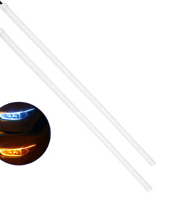 GloboStar® GLOBOSTAR® DRL 81724 Φώτα Ημέρας DRL & Φλας LED 8W/16W 700lm/1400lm 200° DC 12V Αδιάβροχο IP65 Ψυχρό Λευκό 6000K & Πορτοκαλί - Μ45 x Π1.3 x Υ1.3cm - Πακέτο 2 Τεμαχίων - 1 Χρόνο Εγγύηση