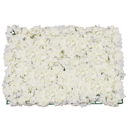 GloboStar® GloboStar® 78319 Συνθετικό Πάνελ Λουλουδιών - Κάθετος Κήπος Ορτανσία Λευκό Μ60 x Υ40 x Π5cm