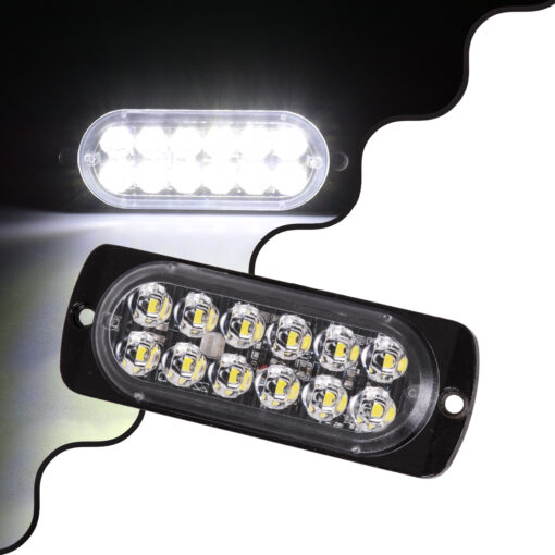 GloboStar® GloboStar® 85263 PRO Series Μπάρα Σήμανσης Οχήματος Ασθενοφόρου για Αυτοκίνητα & Φορτηγά Φωτισμού STROBE LED SMD 3030 12W DC 12-24V Αδιάβροχη IP65 Ψυχρό Λευκό 6000K