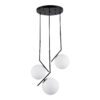 GloboStar® GLOBOSTAR® MONROE 00952 Μοντέρνο Κρεμαστό Φωτιστικό Οροφής με Ντουί 3 x E27 AC 220-240V IP20 - Μαύρο & Λευκό - Μ60 x Π60 x Υ50cm