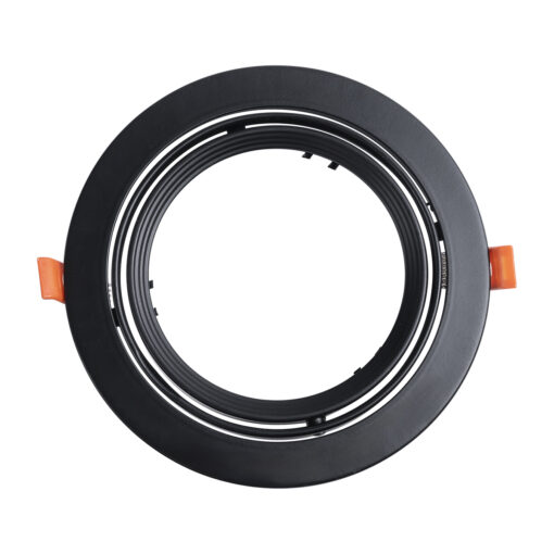 GloboStar® GloboStar® VITA 77851 Χωνευτό Κινούμενο Στρογγυλό Σποτ Οροφής για Λάμπα AR111 - IP20 - Χυτό Αλουμίνιο - Φ17 x Υ4.5cm - Μαύρο - 5 Χρόνια Εγγύηση