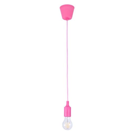 GloboStar® GLOBOSTAR® CABLITO 61553 Μοντέρνο Κρεμαστό Φωτιστικό Οροφής με Ντουί 1 x E27 AC 220-240V IP20 - Ροζ - Μ4 x Π4 x Υ110cm