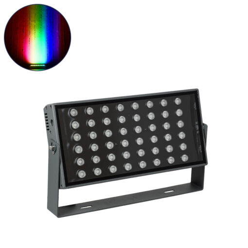 GloboStar® GLOBOSTAR® FLOOD-ZANA 90559 Προβολέας Σποτ Wall Washer LED 100W 8500lm 30° DC 24V Αδιάβροχο IP65 RGBW DMX512 Dimmable - Γκρι Ανθρακί - Μ45.5 x Π28 x Υ10cm - 3 Χρόνια Εγγύηση