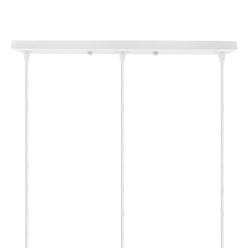 GloboStar® DIY Ροζέτα Φωτιστικού Λευκή Ορθογώνια 500x50mm με 3 Τρύπες GloboStar 90823